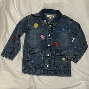 Tucker + Tate Blue Denim Jacket with Colorful Floral Accents